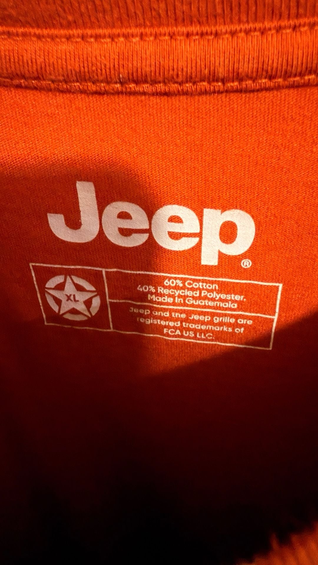 Jeep Mountain Graphic T-Shirt Size XL Orange Cotton Blend Outdoors 3