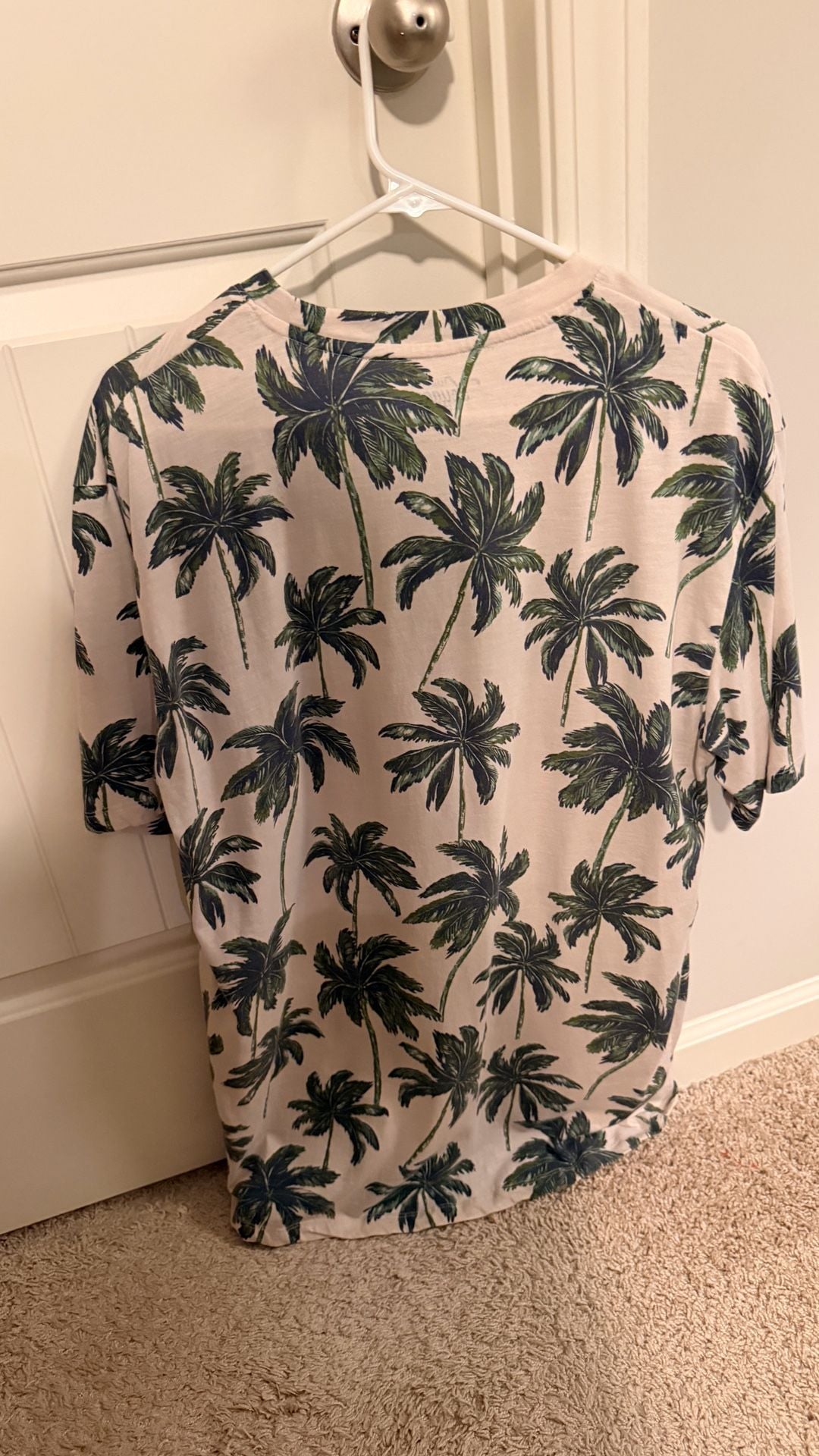 Voyage Craft+Flow T-Shirt Size 2XL Palm Tree Print Beige Short Sleeve 3