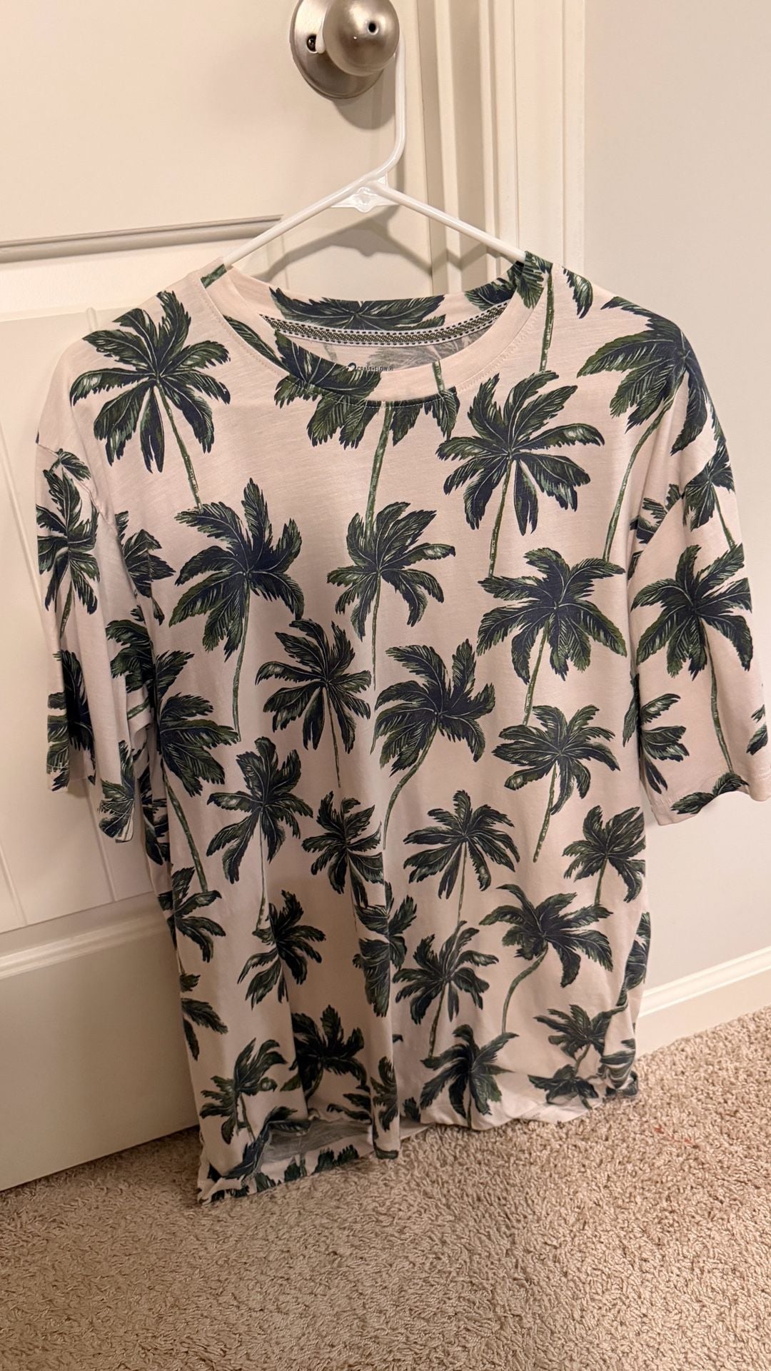 Voyage Craft+Flow T-Shirt Size 2XL Palm Tree Print Beige Short Sleeve 4