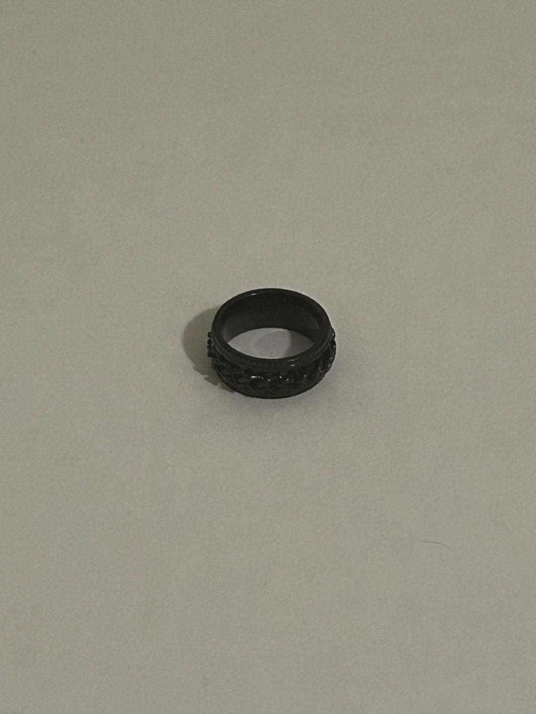 Black Stainless Steel Chain Spinner Fidget Ring Size 6 6