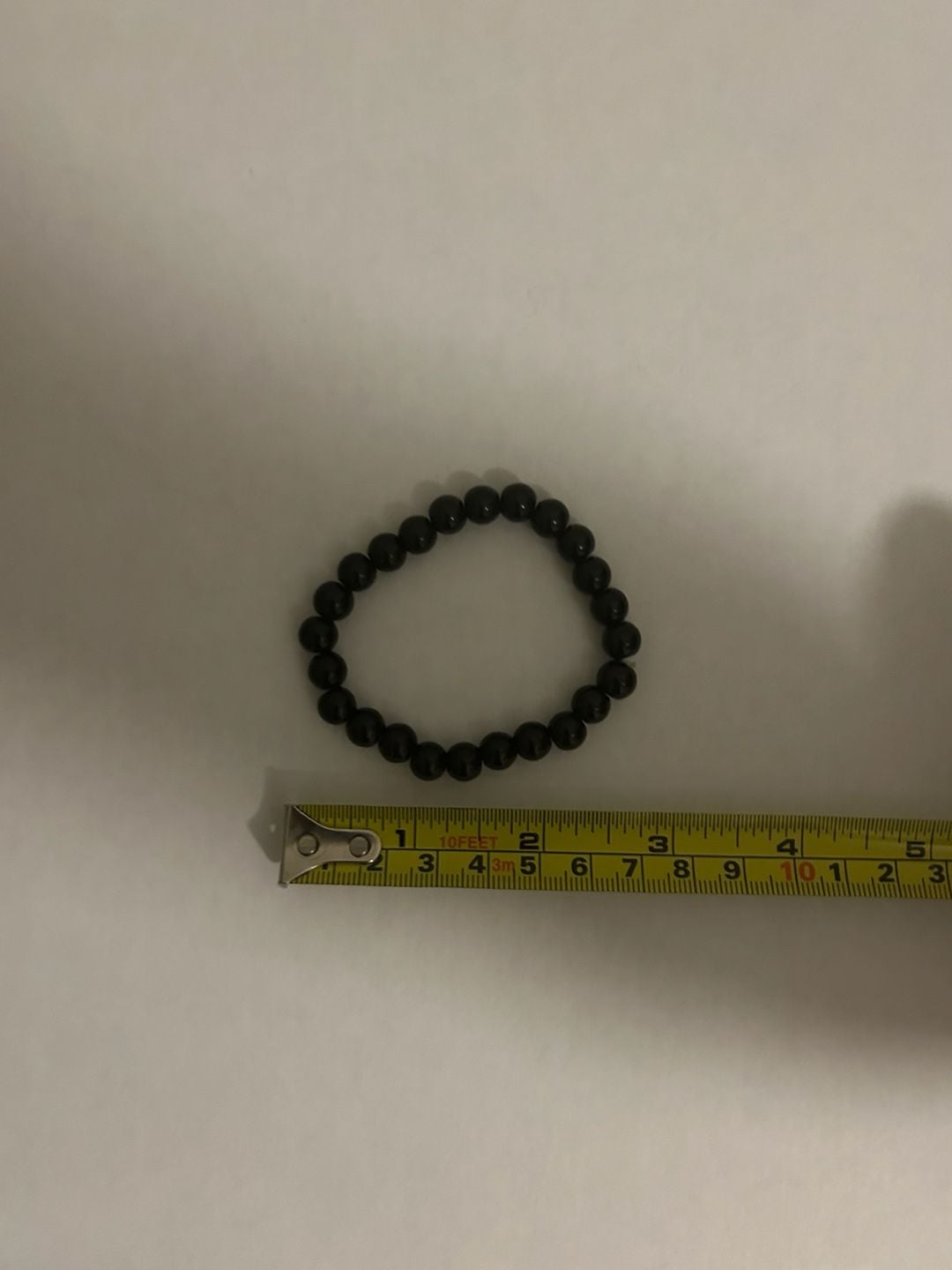 Minimalist Black Smooth Round Stone Bead Stretch Bracelet 3
