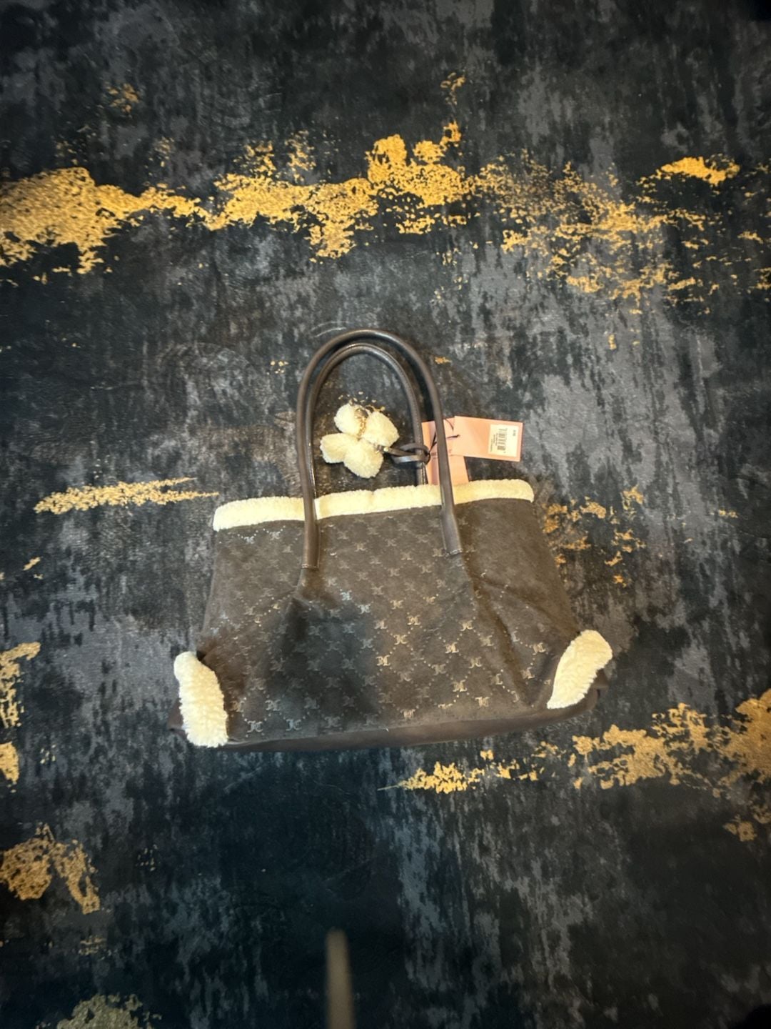 Juicy Couture Ice Queen Sherpa Winter Brown Tote Bag New with Tags 4