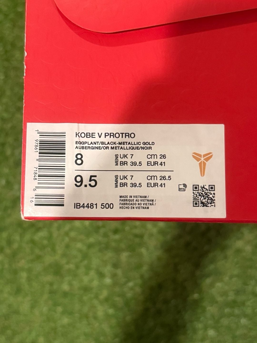 Nike Kobe 5 Protro Year Of The Mamba Eggplant Black Gold Shoes Size 8 8