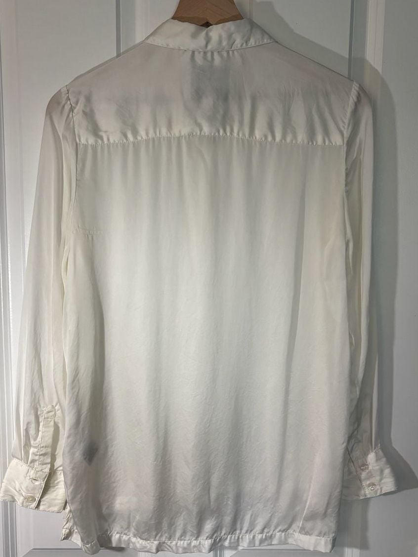 Lola River Silky Cupro Button-Up Blouse Small Like New 4
