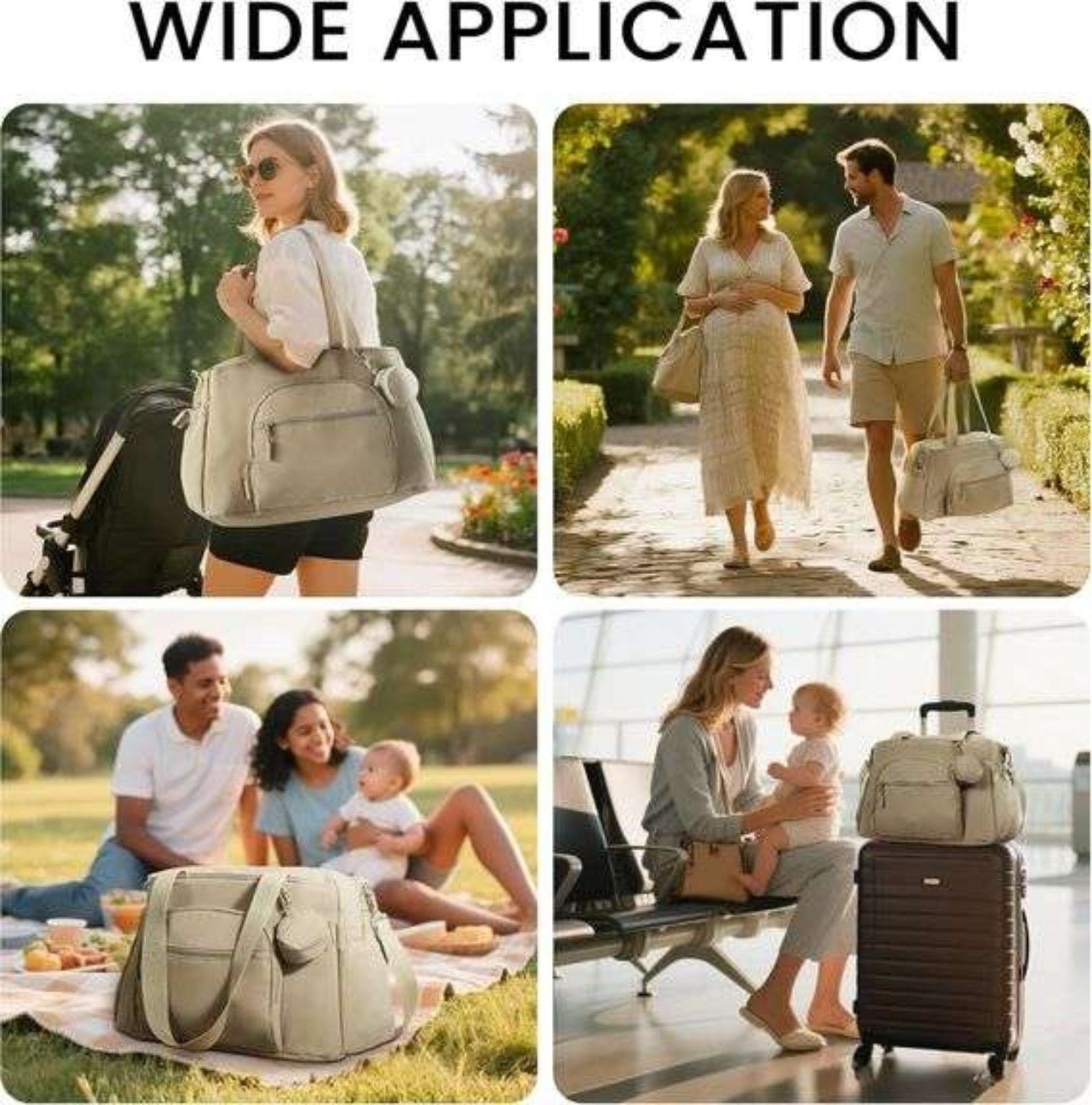 VONAL 24L Large Diaper Bag Tote Grey 4