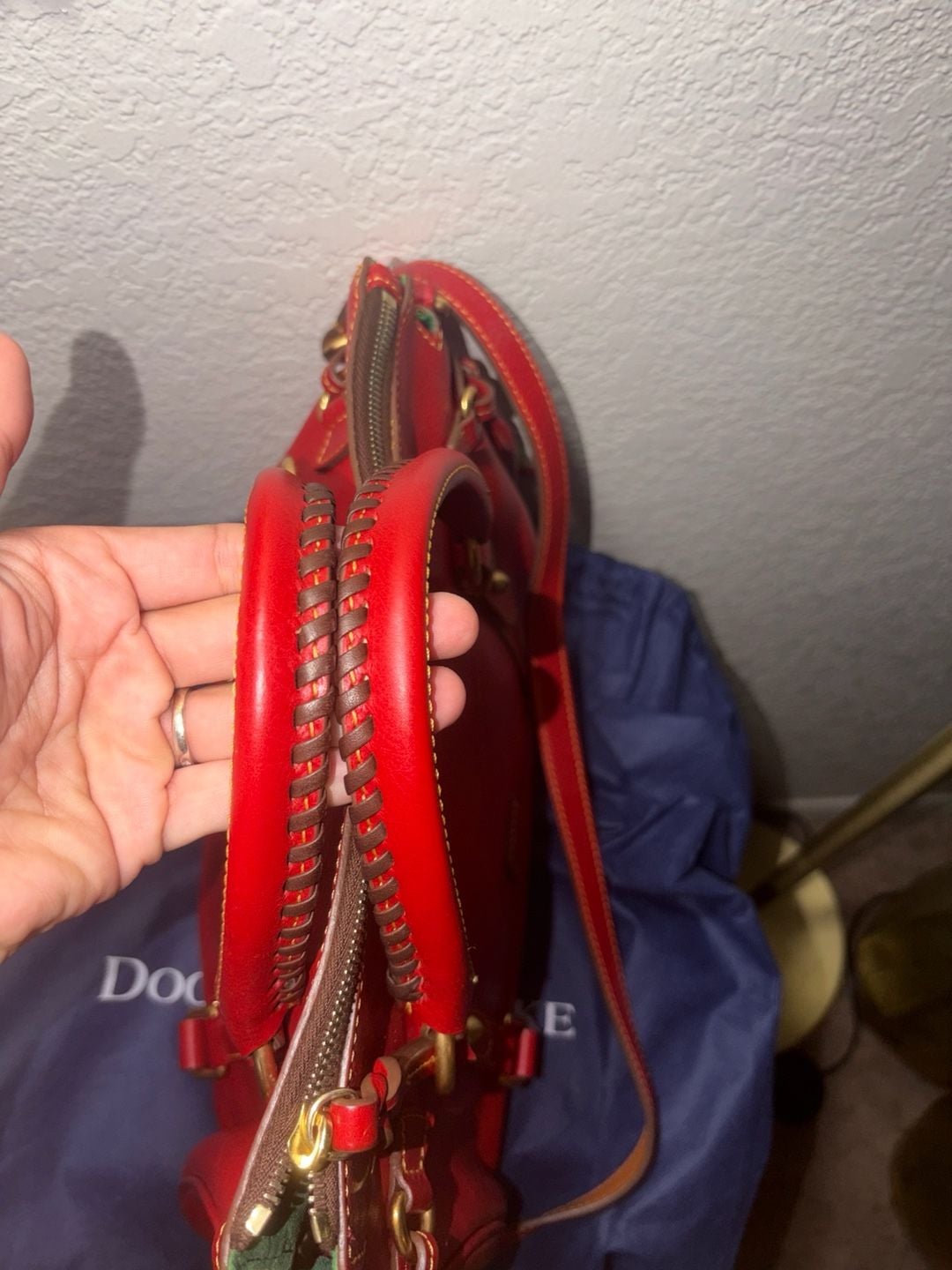 Dooney & Bourke Florentine Red Leather Satchel Tote Bag 5