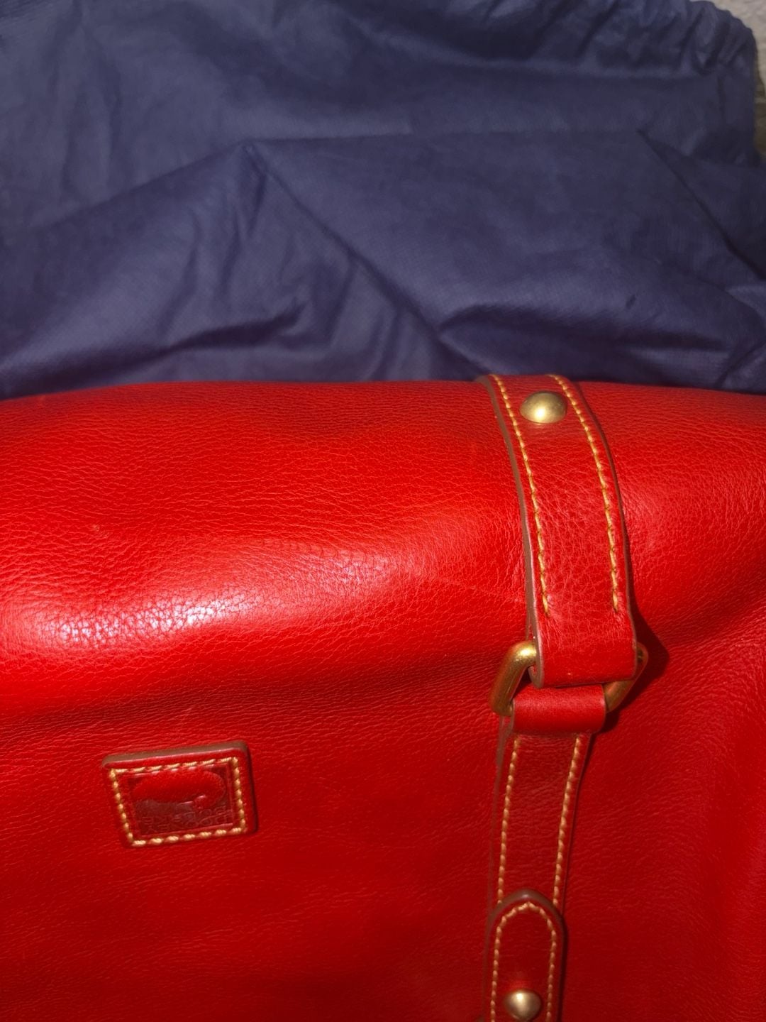 Dooney & Bourke Florentine Red Leather Satchel Tote Bag 8