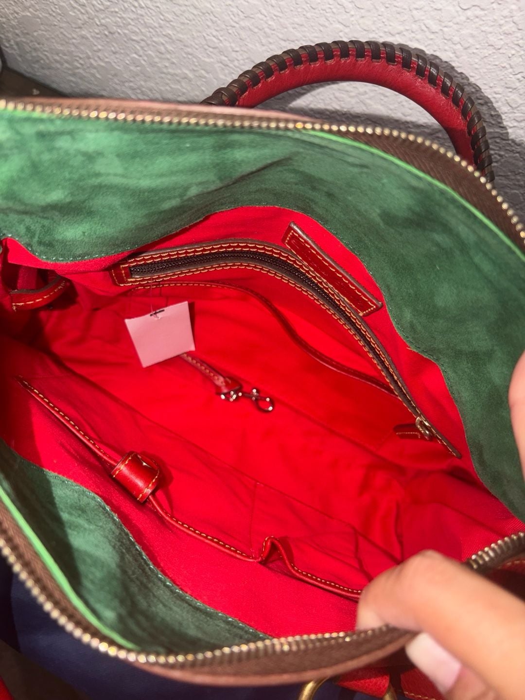 Dooney & Bourke Florentine Red Leather Satchel Tote Bag 9