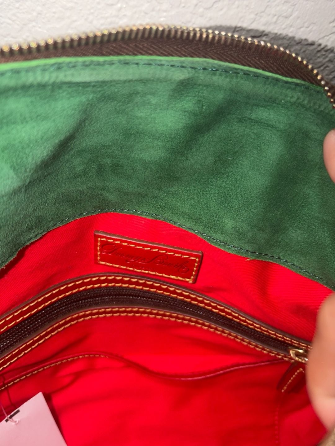 Dooney & Bourke Florentine Red Leather Satchel Tote Bag 10