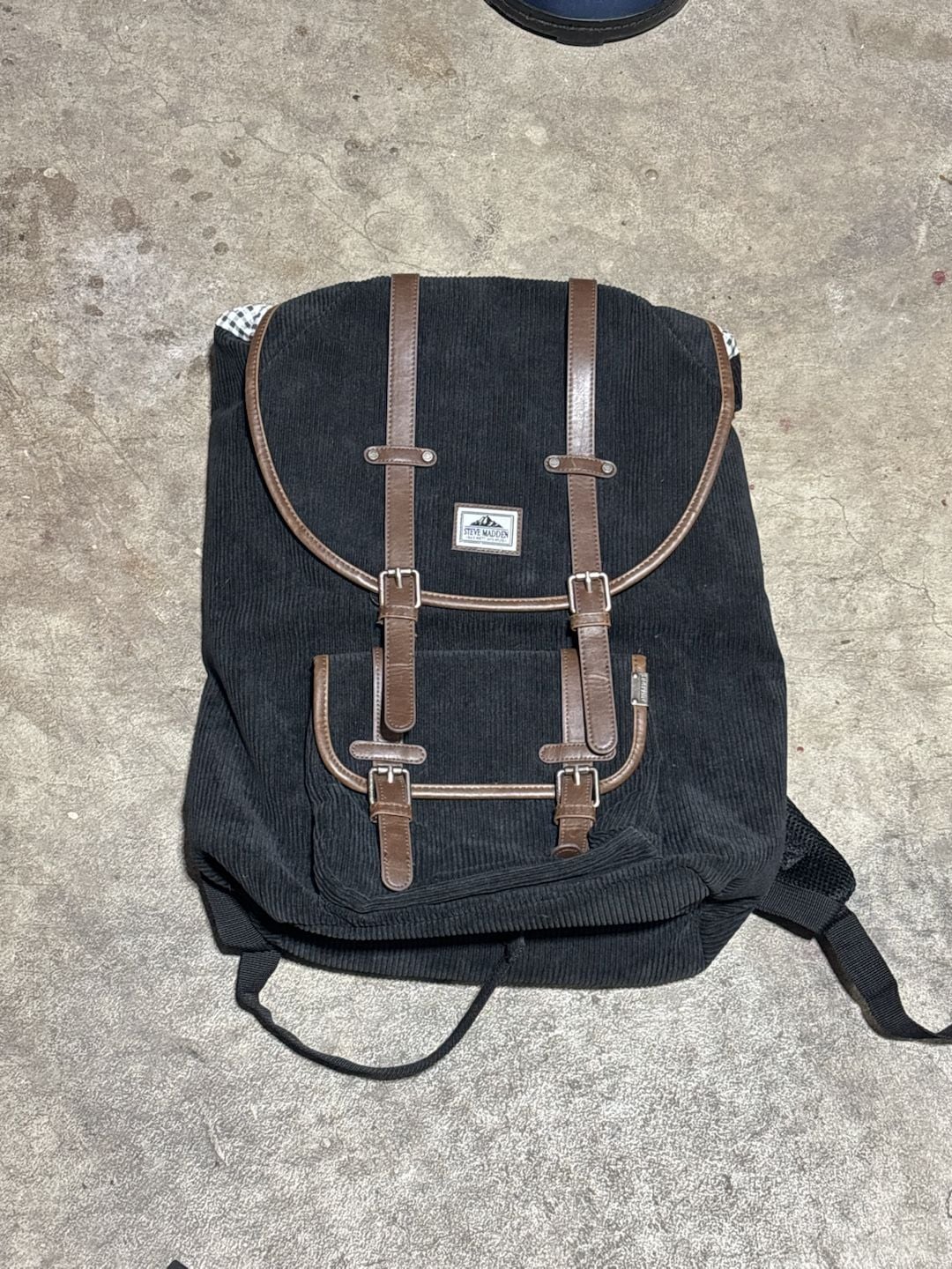 Steve Madden Barnett Avenue Black Corduroy Backpack 2