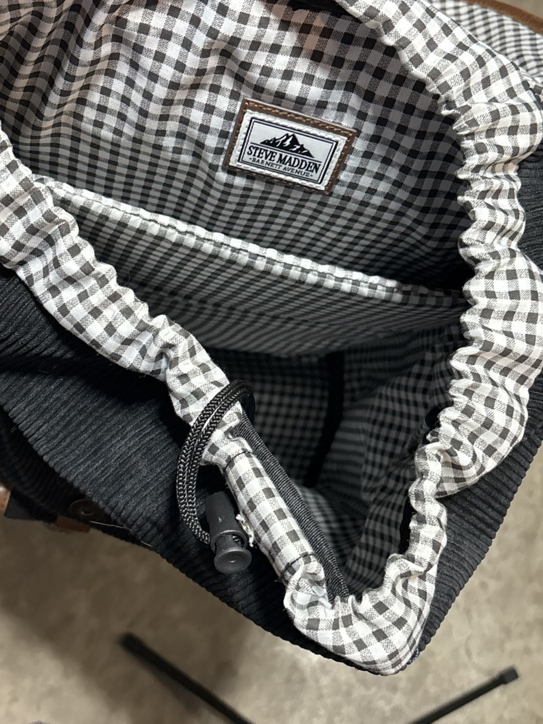 Steve Madden Barnett Avenue Black Corduroy Backpack 5