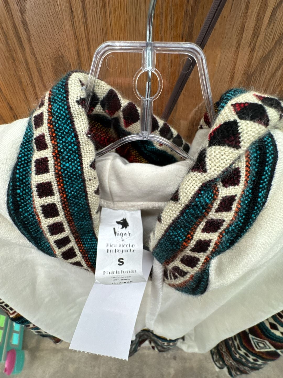 Vigor Hoodie Size S White Native Print Aztec Pullover 3