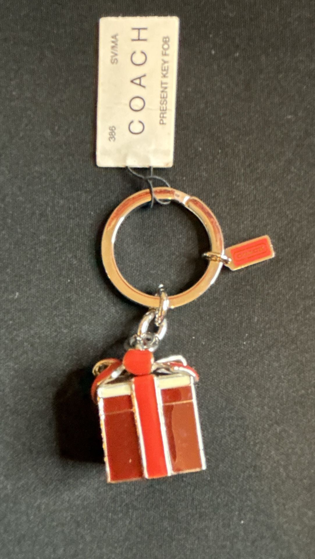 Coach Present Key Fob Red Gift Box Keychain Charm 2