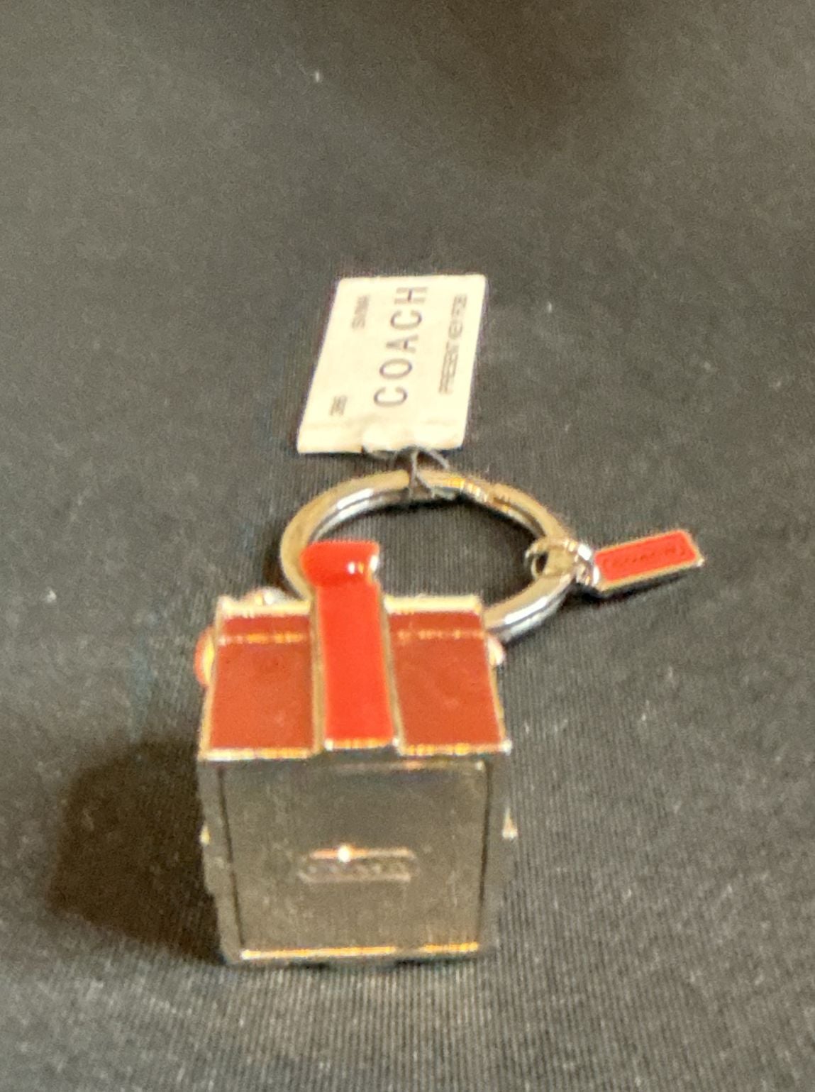 Coach Present Key Fob Red Gift Box Keychain Charm 4