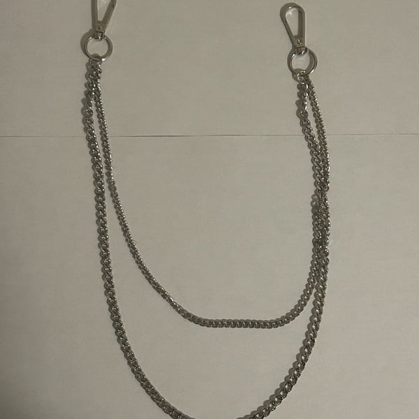 Double Layer Metal Wallet Chain Trouser Chain Hip-Hop Pants Chain