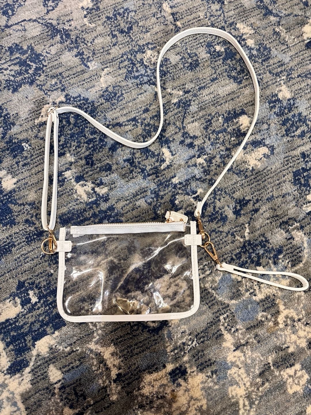 Clear Transparent Stadium Approved Crossbody Bag White 2