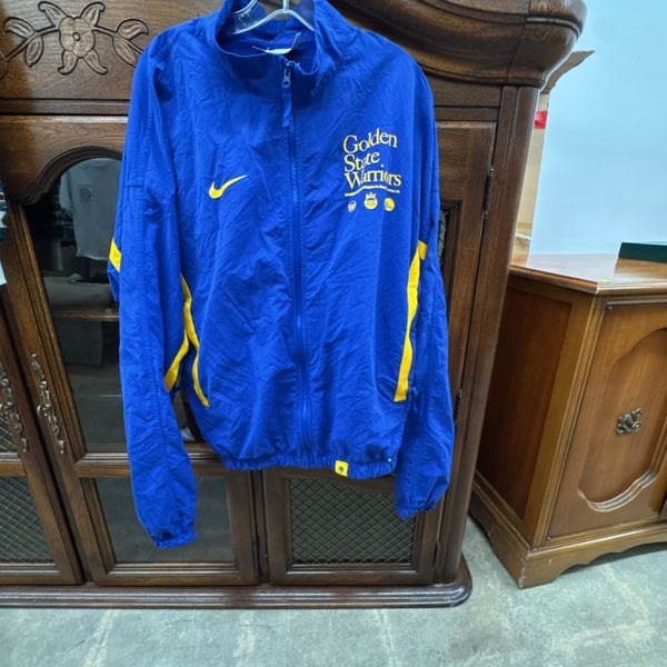 Nike Golden State Warriors Jacket Size M Blue Full-Zip Track Windbreaker