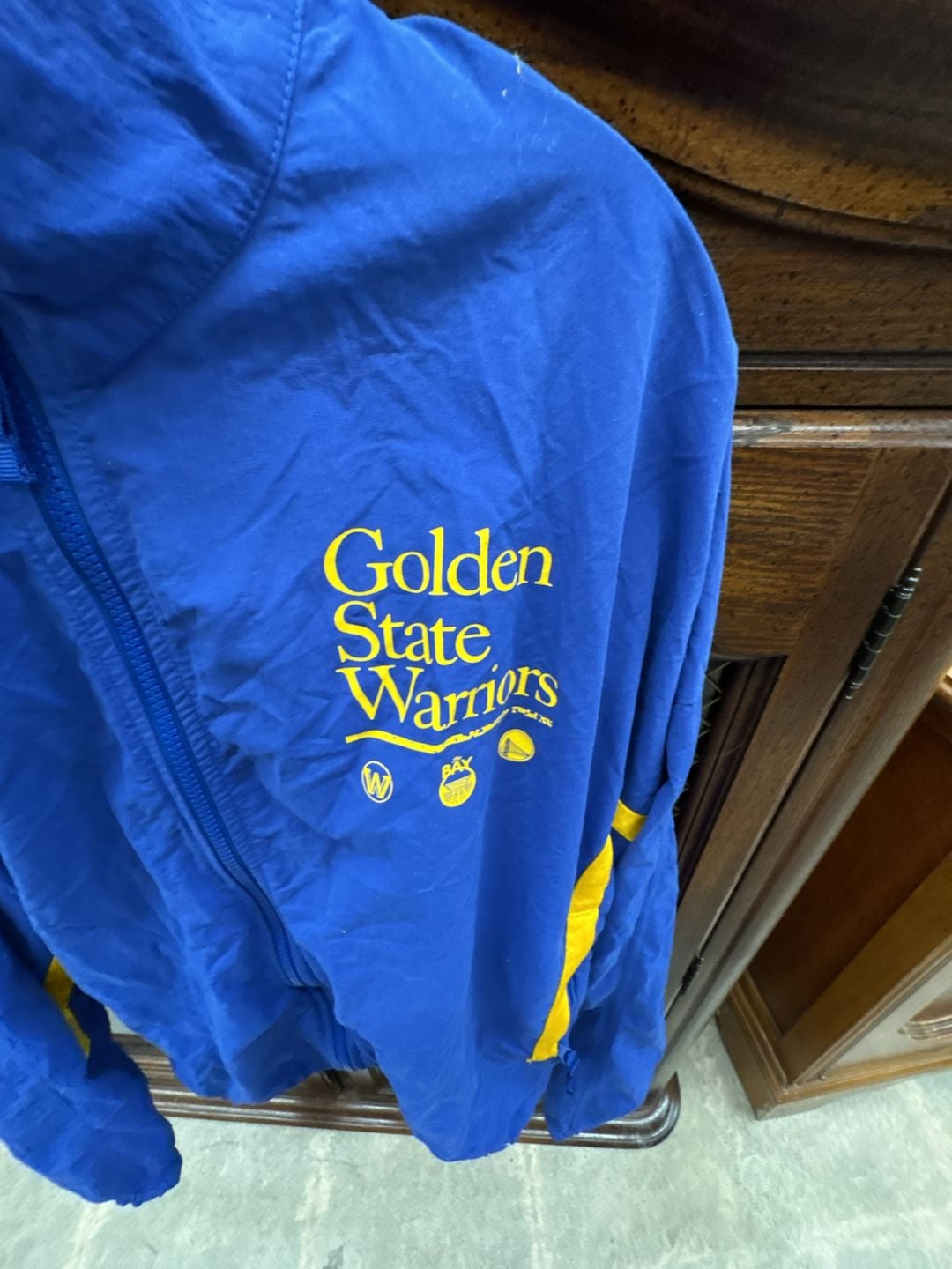 Nike Golden State Warriors Jacket Size M Blue Full-Zip Track Windbreaker 3
