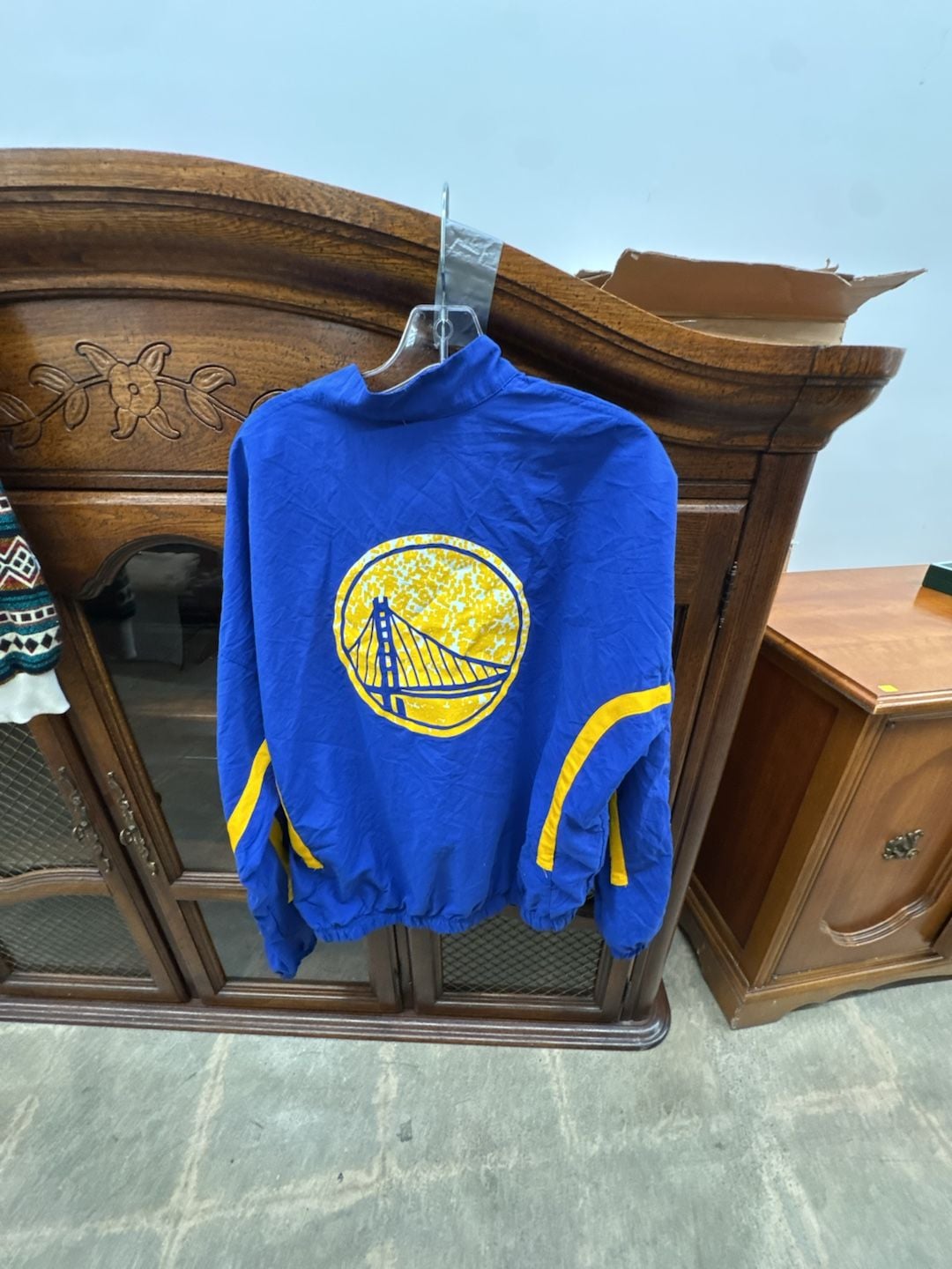 Nike Golden State Warriors Jacket Size M Blue Full-Zip Track Windbreaker 6