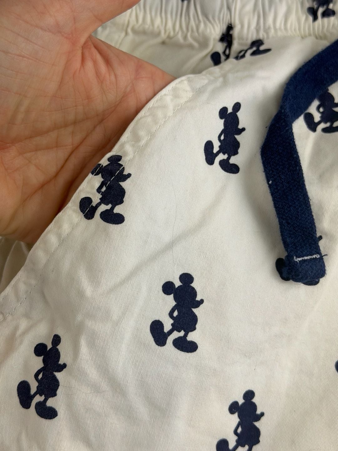 Disney Mickey Mouse Lounge Pants White Blue Print 3