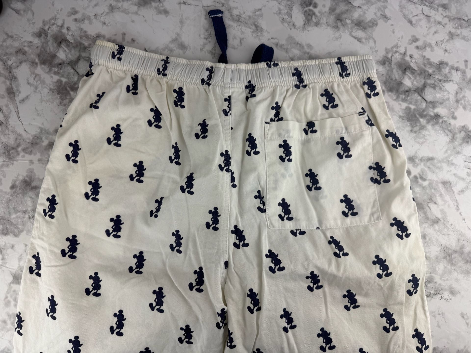 Disney Mickey Mouse Lounge Pants White Blue Print 5