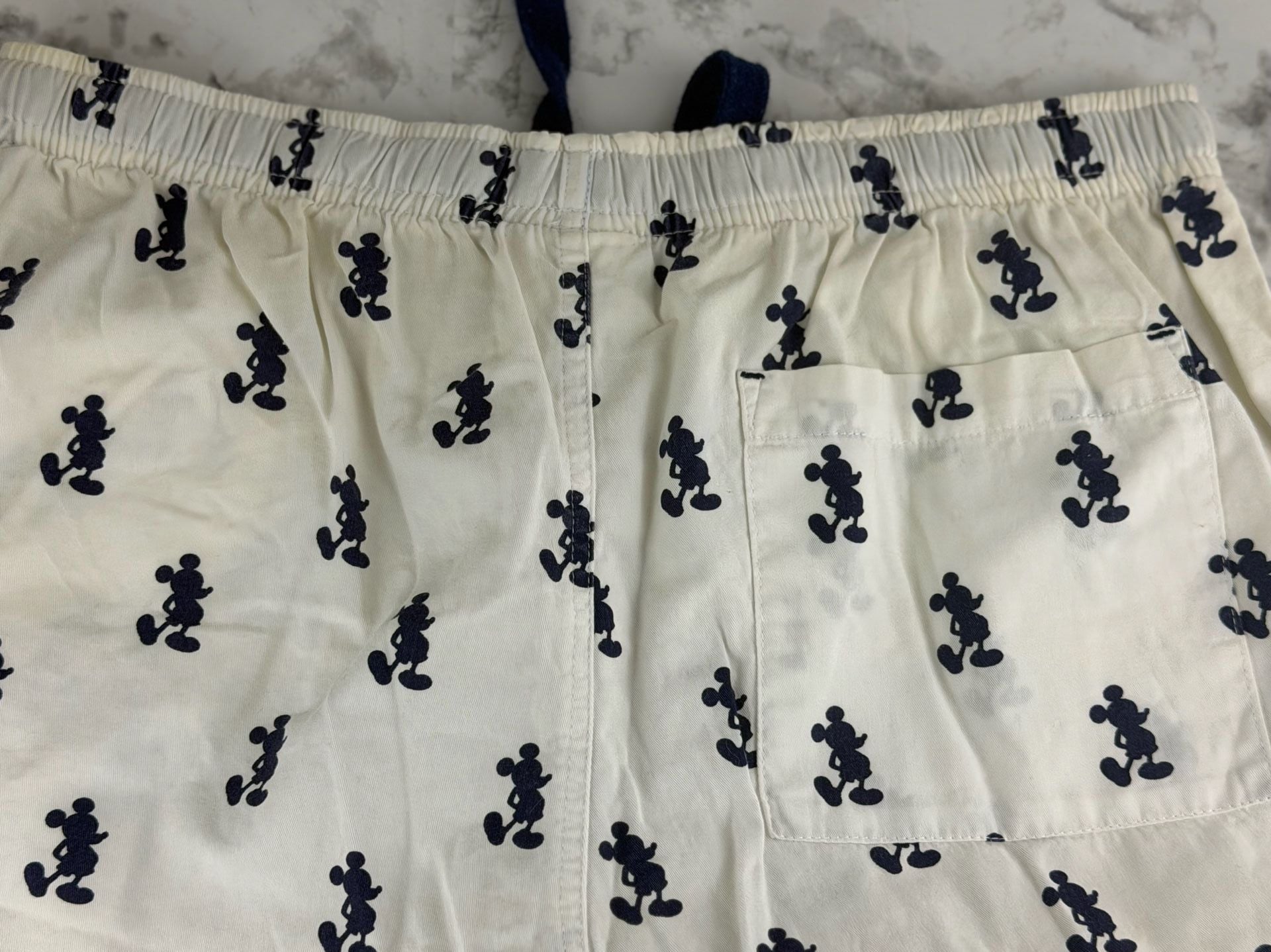Disney Mickey Mouse Lounge Pants White Blue Print 4