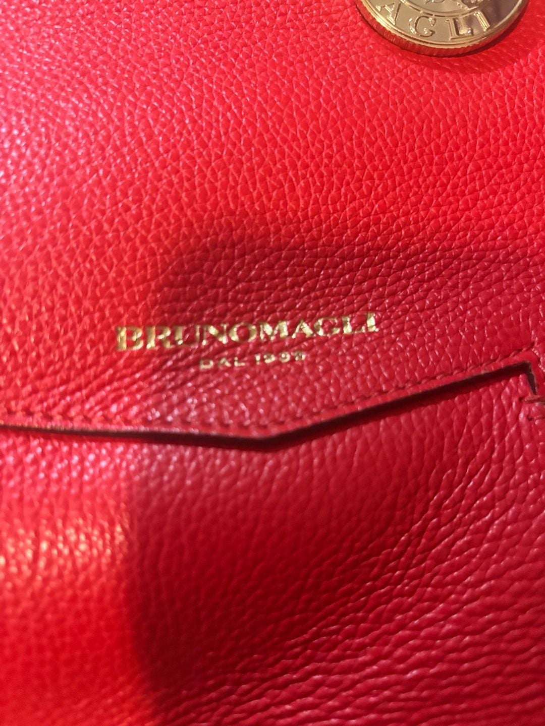 Bruno Magli Leather Tote Red Handbag 4