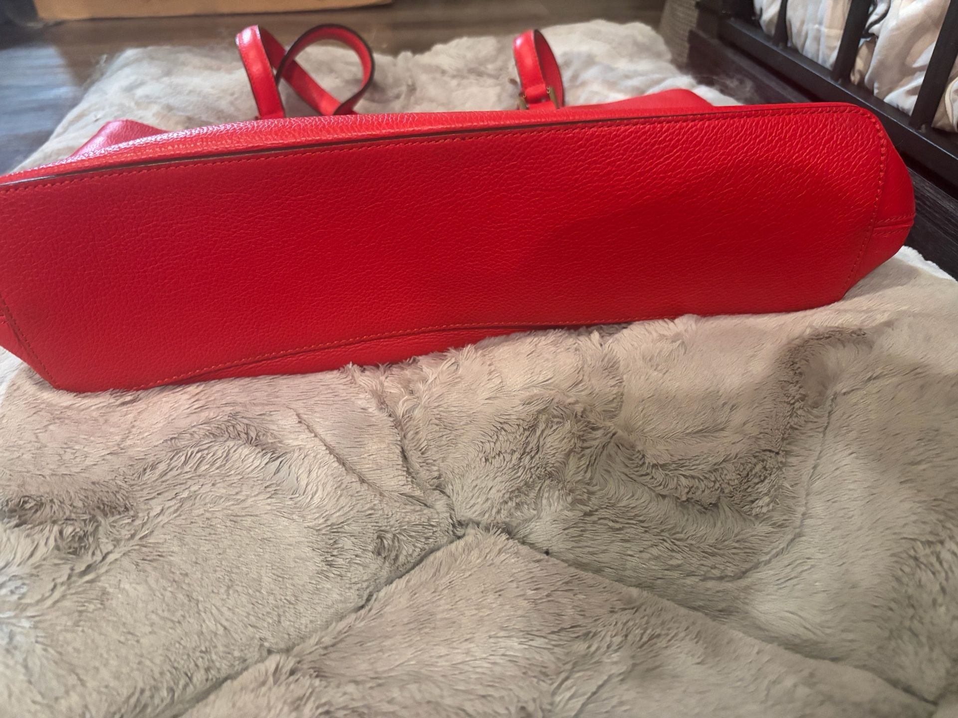 Bruno Magli Leather Tote Red Handbag 8