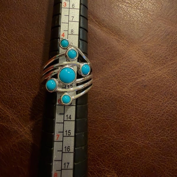 Stunning Turquoise Ring Bezel Set in Sterling Silver