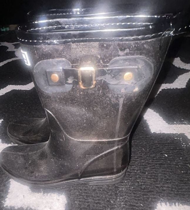 Kenneth Cole Reaction Rain Boots Black Glitter 3