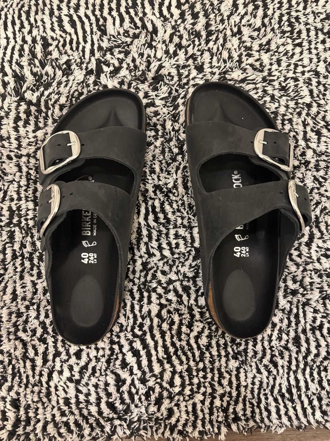 Birkenstock Arizona Big Buckle Size 40 Black Oiled Leather Sandals 3