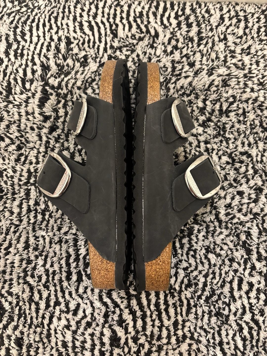 Birkenstock Arizona Big Buckle Size 40 Black Oiled Leather Sandals 5