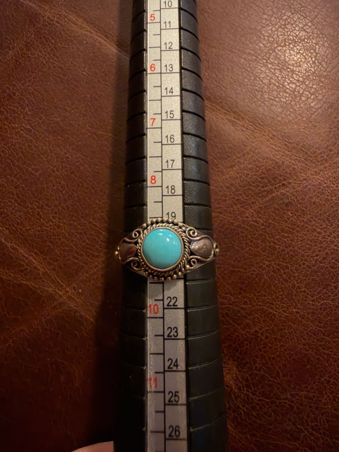 Vintage Sterling Silver Turquoise Ring Size 8.5 2