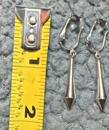 Sarah Coventry Silver Torpedo Clip-On Earrings Vintage 4