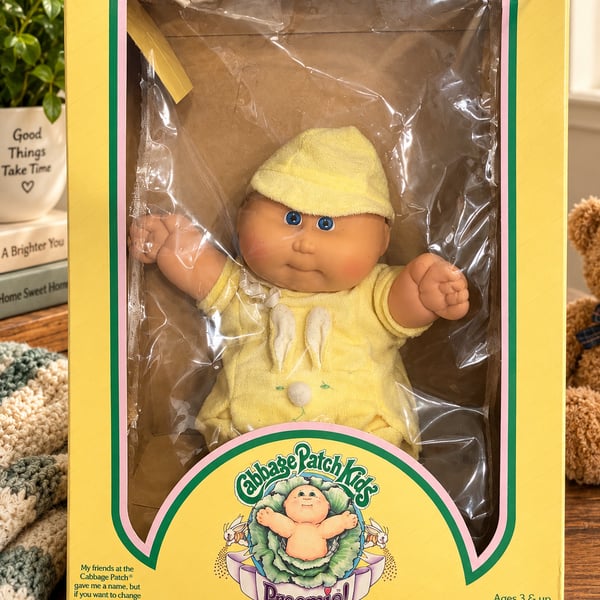 Cabbage Patch Kids Preemie Doll in Box Yellow Bunny Outfit