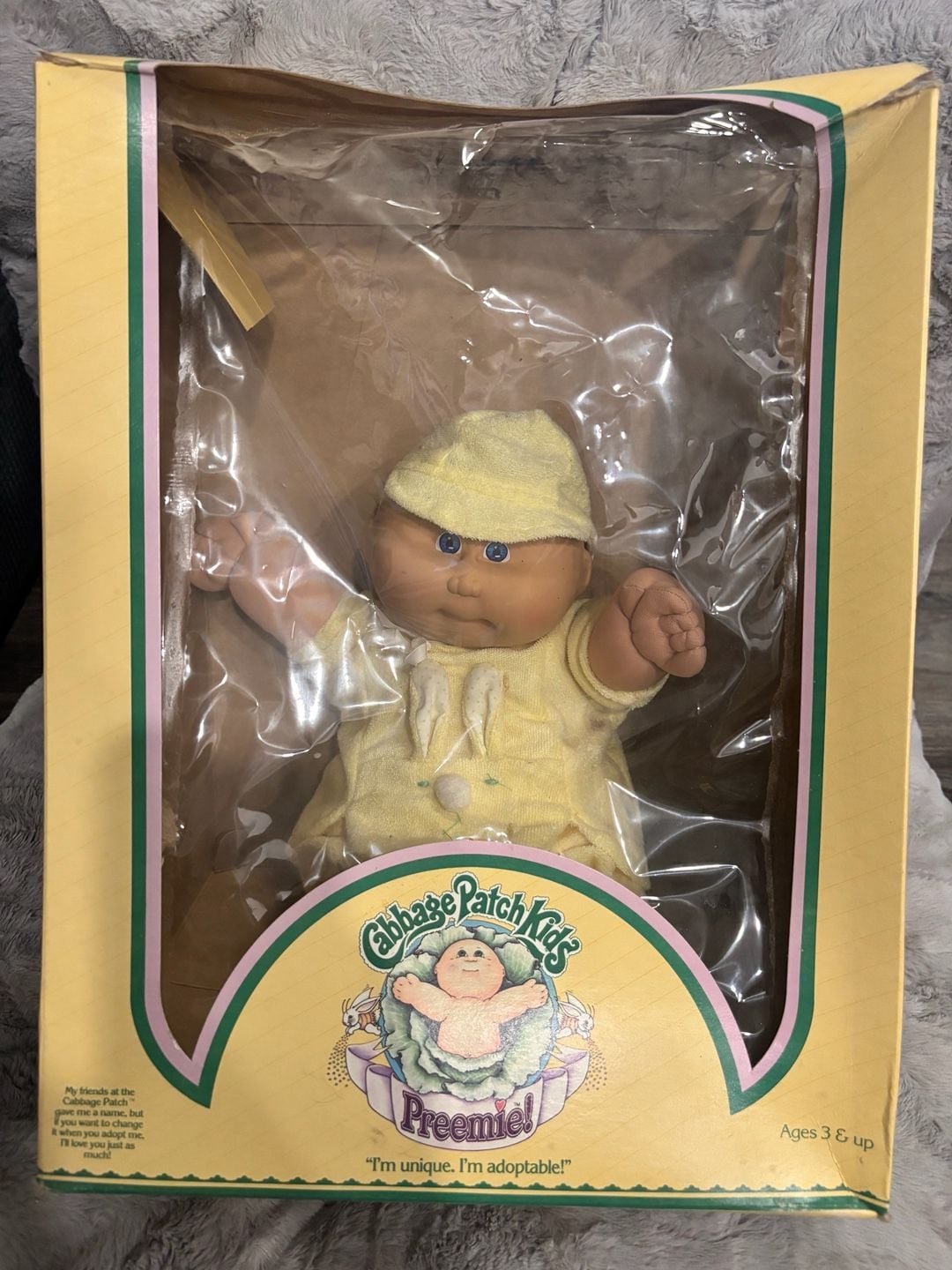 Cabbage Patch Kids Preemie Doll in Box Yellow Bunny Outfit 2