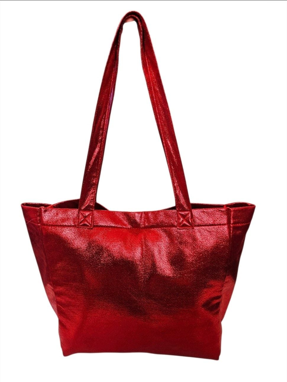 Marc Jacobs Daisy Red Metallic Tote Shopping Bag 6