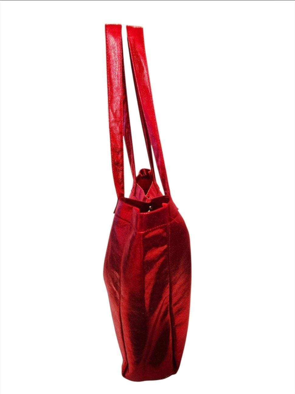 Marc Jacobs Daisy Red Metallic Tote Shopping Bag 7