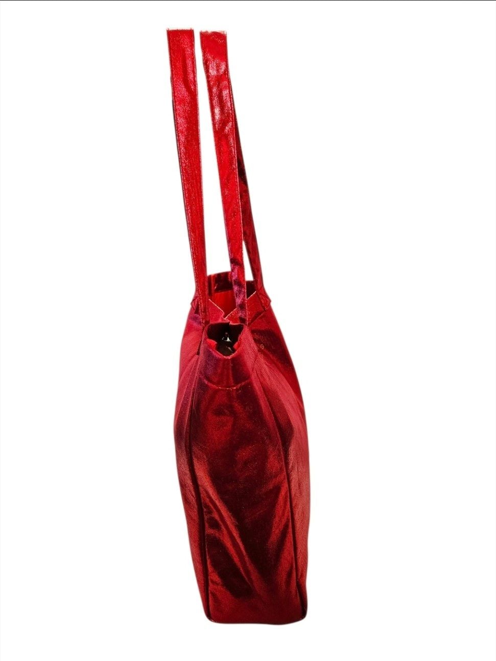 Marc Jacobs Daisy Red Metallic Tote Shopping Bag 8