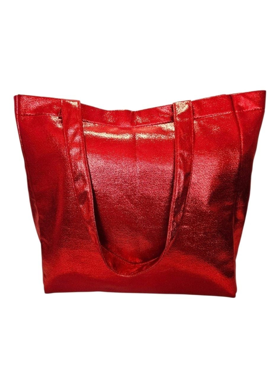 Marc Jacobs Daisy Red Metallic Tote Shopping Bag 10