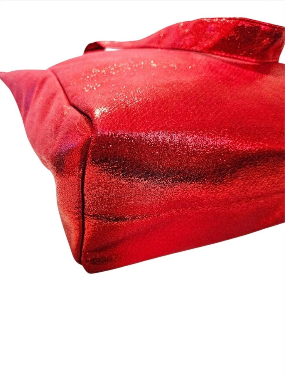 Marc Jacobs Daisy Red Metallic Tote Shopping Bag 12