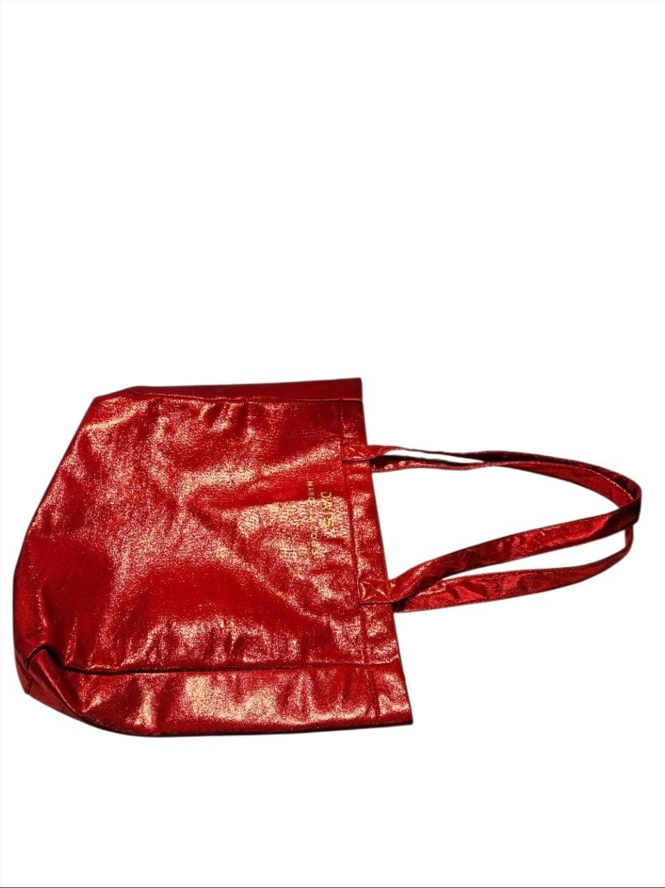 Marc Jacobs Daisy Red Metallic Tote Shopping Bag 14