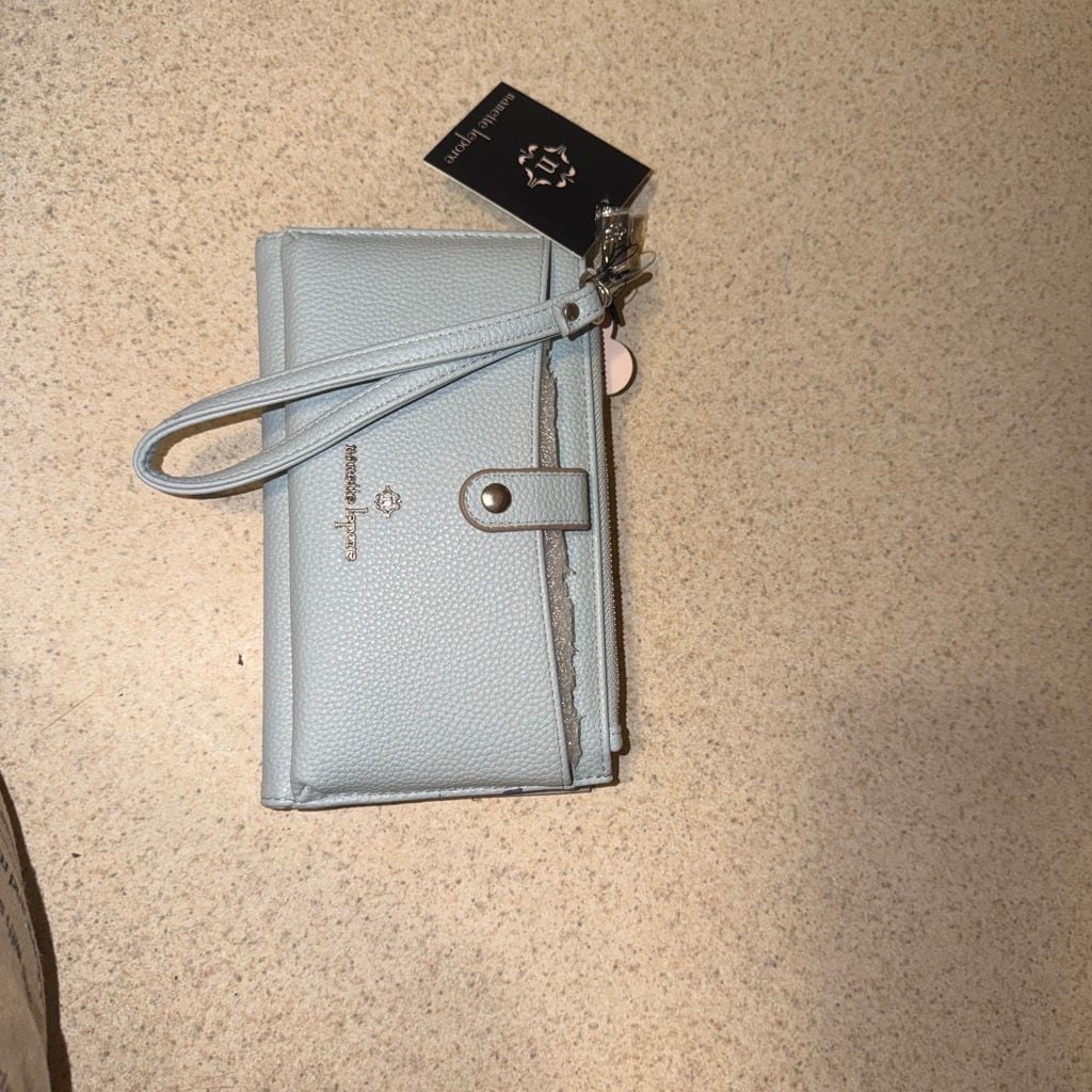 Nanette Lepore Blue Pebbled Wallet Wristlet 2