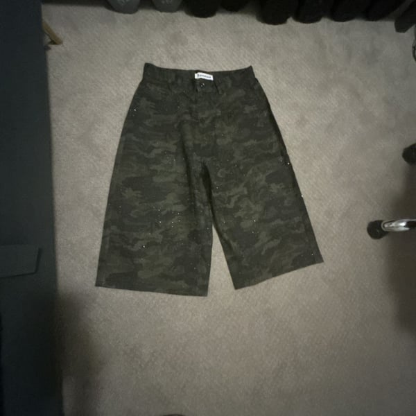 Fluenced Camouflage Denim Jorts Green Camo Shorts