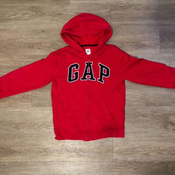 Gap Kids Logo Full Zip Hoodie Size L Red Sweatshirt
