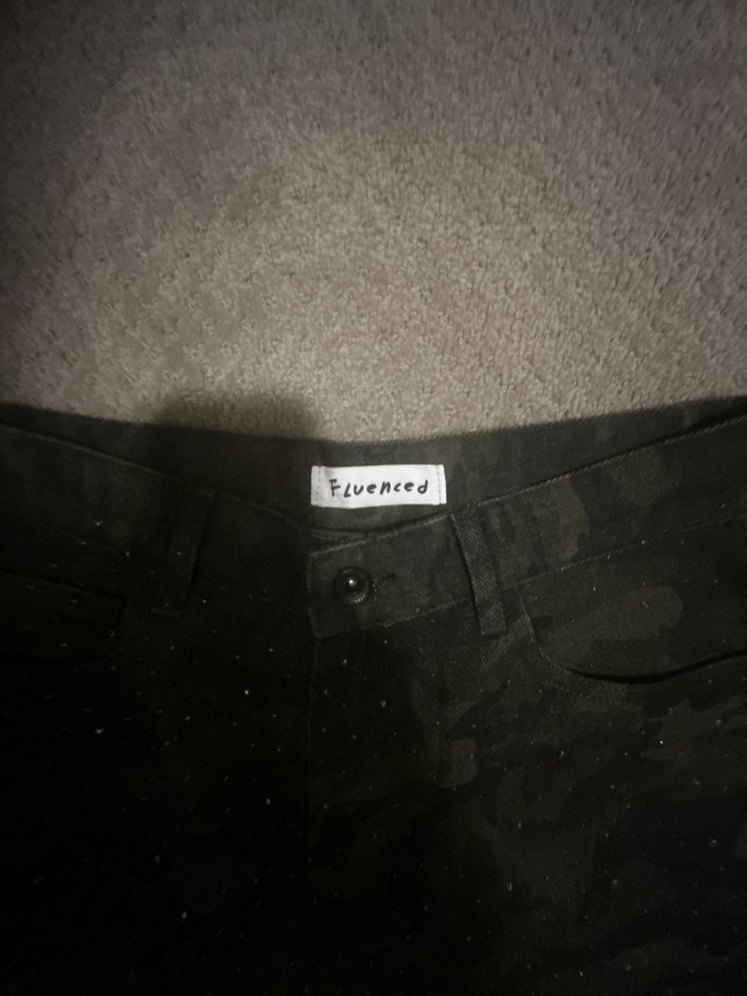 Fluenced Camouflage Denim Jorts Green Camo Shorts 4
