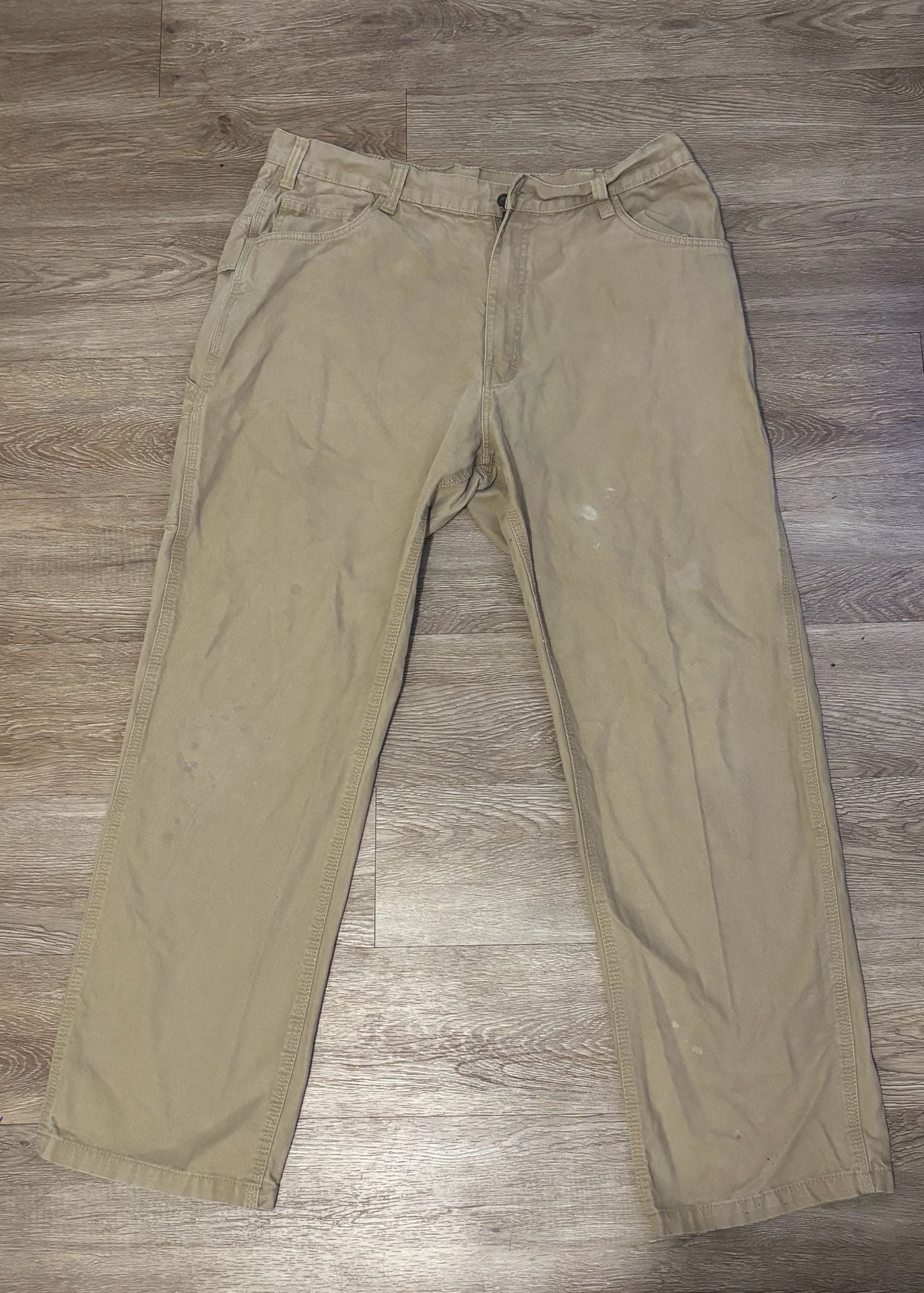 Berne Carpenter Pants Size 38x32 Tan Cotton Canvas Workwear 2