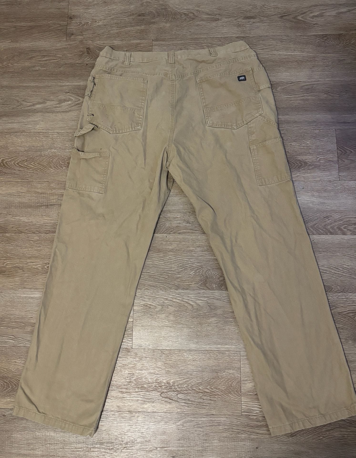 Berne Carpenter Pants Size 38x32 Tan Cotton Canvas Workwear 5