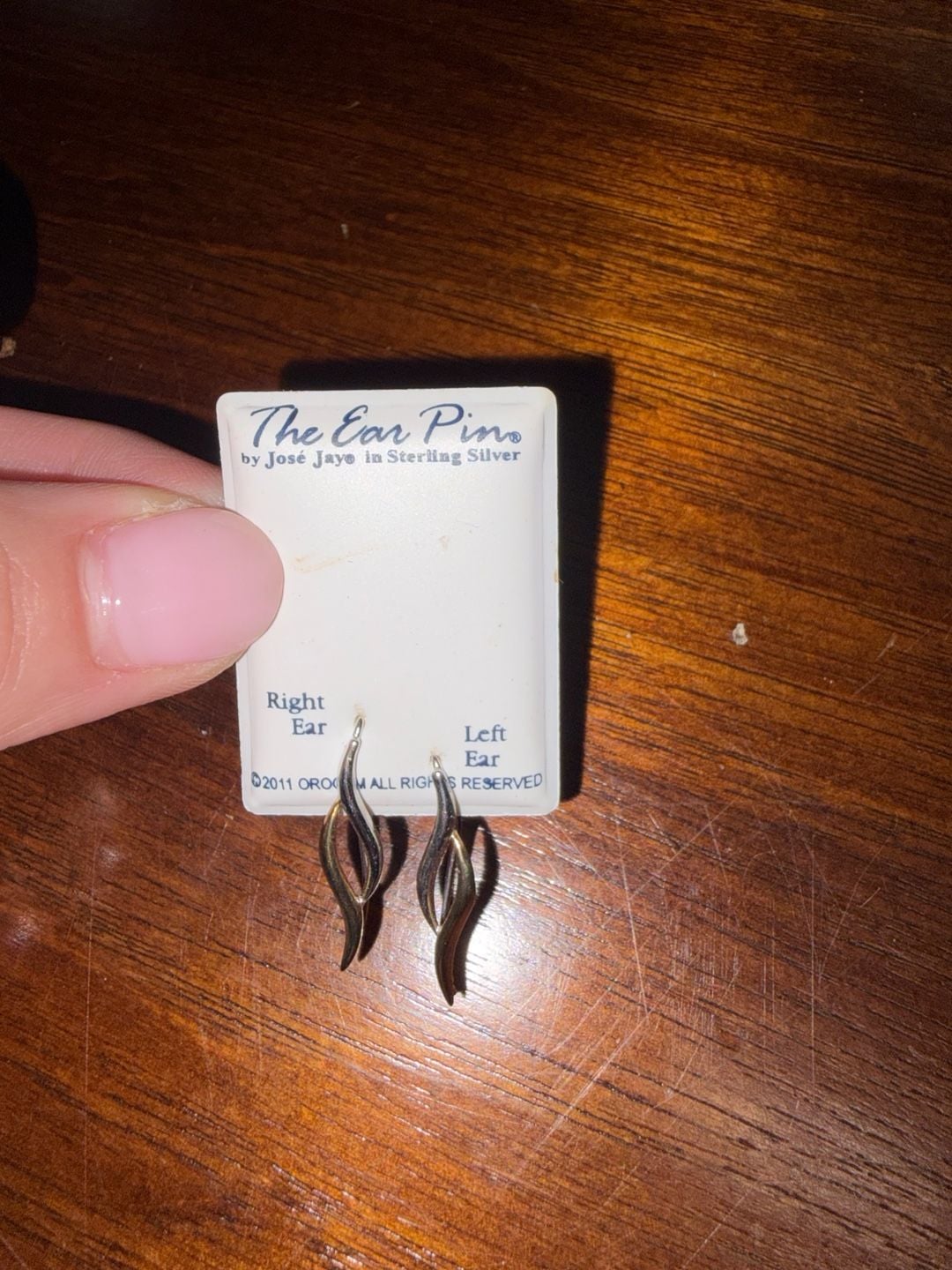 José Jay The Ear Pin Sterling Silver Two Tone Earrings Vintage 4