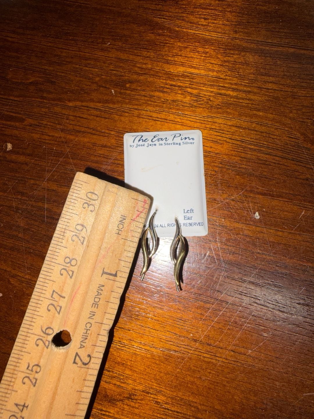 José Jay The Ear Pin Sterling Silver Two Tone Earrings Vintage 8